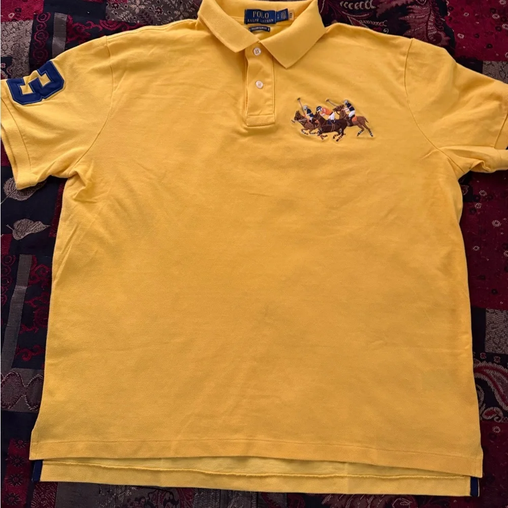Polo Ralph Lauren Triple-Equestrian #3 Embroidered Bright Sport Yellow CSF Polo